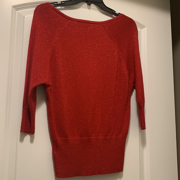 Guess Red Sparkle Sweater - Picture 2 of 2